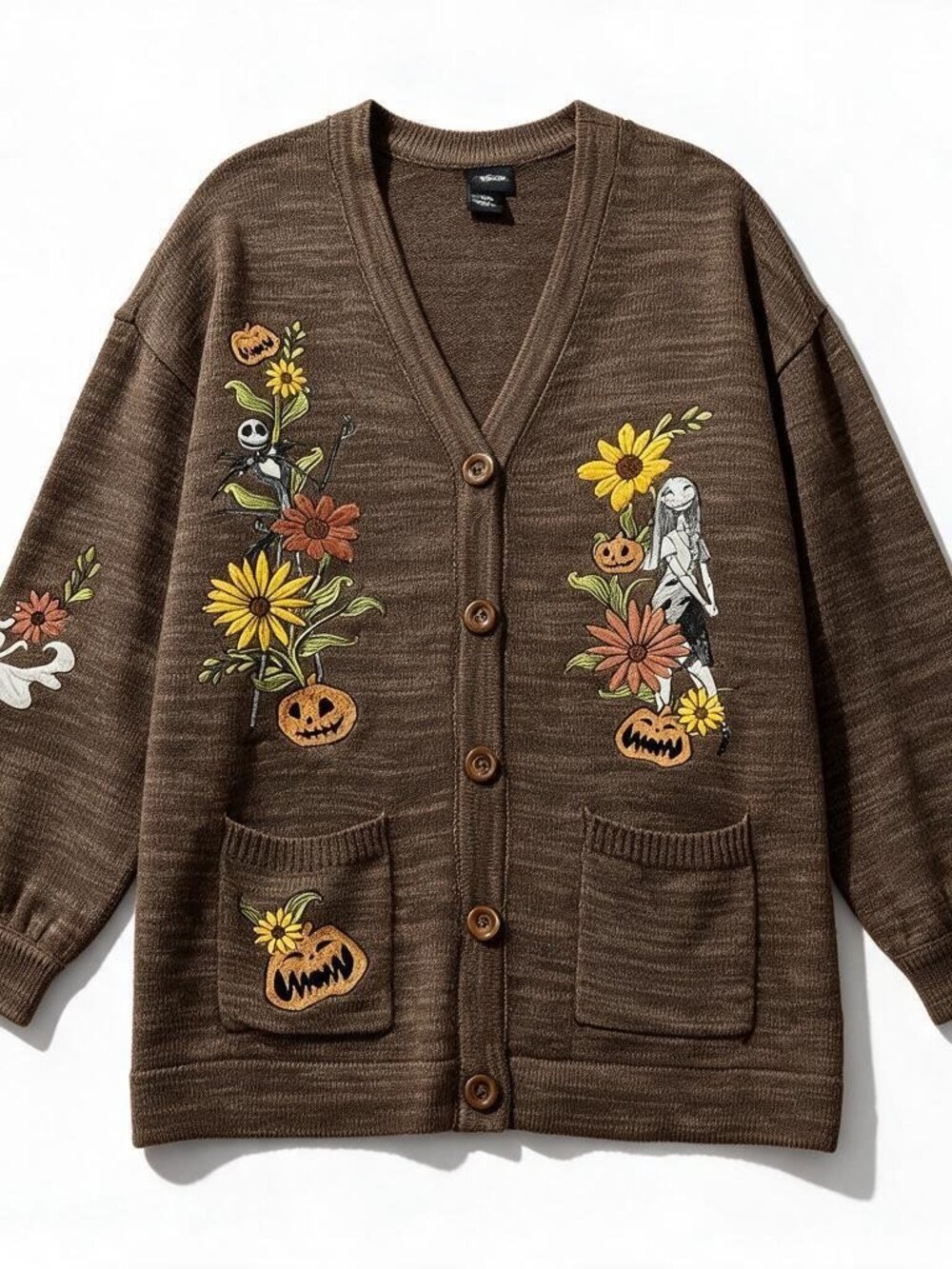 Her Universe Disney Womens L Brown Nightmare Before Christmas Cardigan NWT Cozy